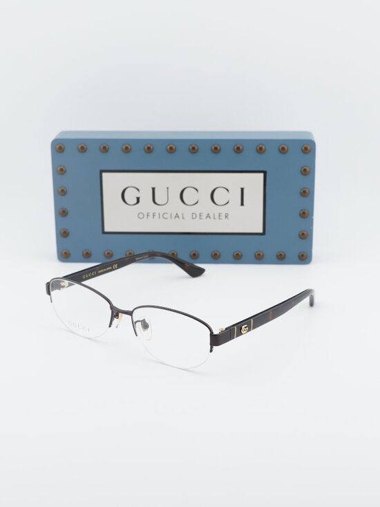 Gucci GG0859OJ 002 Oval Eyeglasses 53mm - Brown / Havana main image 9